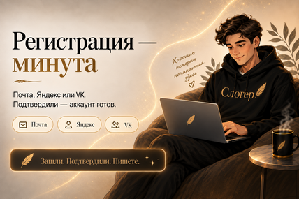 Окно регистрации на Слогере